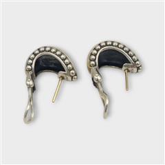 Lagos Caviar Maya 925 Sterling Silver / 18K Gold Two-Toned Earrings